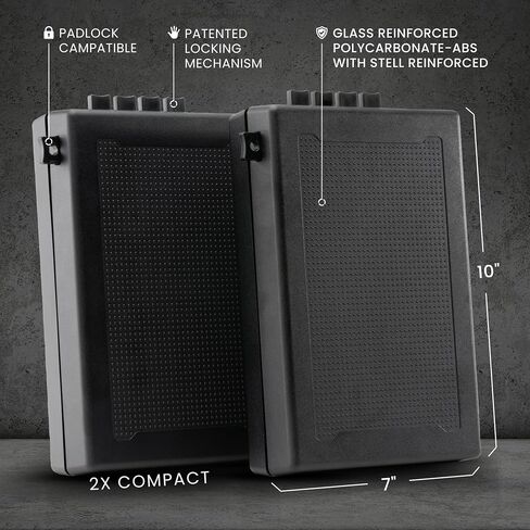 STOPBOX PRO Gun Safe Alternative for Handgun Storage, Instant Access Portable Gun Case, TSA Compliant Gun Lock Box for Car or Travel Safe Box, Quick Access Handgun | Black - 2PK (Compact Only) in Saudi Arabia