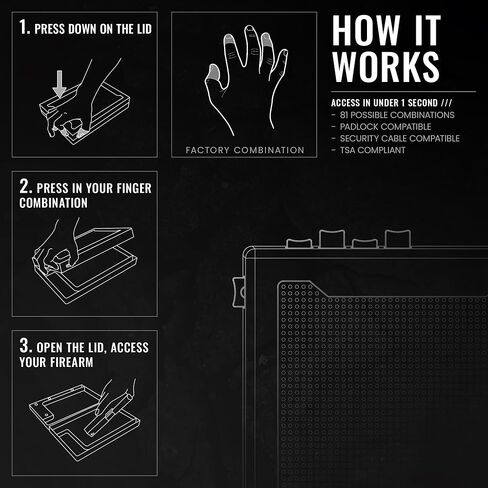 STOPBOX PRO Gun Safe Alternative for Handgun Storage, Instant Access Portable Gun Case, TSA Compliant Gun Lock Box for Car or Travel Safe Box, Quick Access Handgun | Black - 2PK (Compact Only) in Saudi Arabia