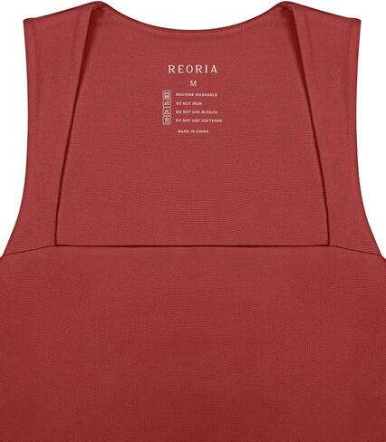 REORIA Women's 2024 Trendy Square Neck Double Lined Casual Basic Tank Crop Tops in Saudi Arabia