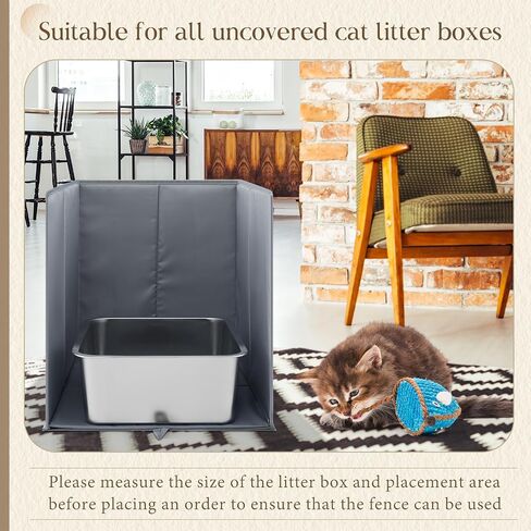 27.8"L×19.5"W×16.93"H Foldable Cat Litter Box Enclosure Splash Guard with Removable Mat Large High Sided for Litter Pan Water Resistant Easy Clean Anti-Leakage Pee Shields Privacy Screen in Saudi Arabia