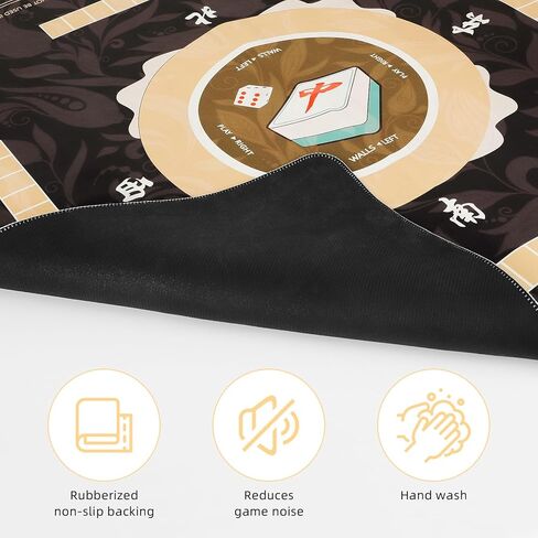 Mahjong Mat 32.4x32.4 Inch - Non-Slip Noise Reduction Gaming Mat, Foldable Durable Surface for Poker, Board Games, Cards, Tiles & Dominoes - 2mm - Blue in Saudi Arabia
