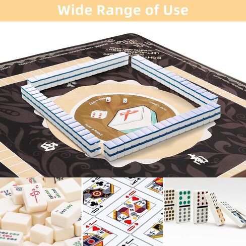Mahjong Mat 32.4x32.4 Inch - Non-Slip Noise Reduction Gaming Mat, Foldable Durable Surface for Poker, Board Games, Cards, Tiles & Dominoes - 2mm - Blue in Saudi Arabia