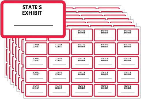 500 Pcs Legal Exhibit Label Stickers - 0.875 x 1.5 Inch STATE'S Exhibit Tabs for Court, Office & Legal Document Classification in Saudi Arabia