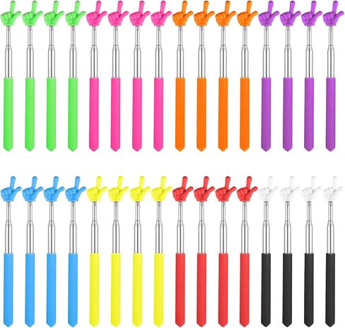 Giantree 32 Pack Finger Pointer Stick for Classroom, 8 Colors Extendable Pointer Finger Stick, Classroom Essentials for Teachers Teaching Presentations Highlight Key Information in Saudi Arabia