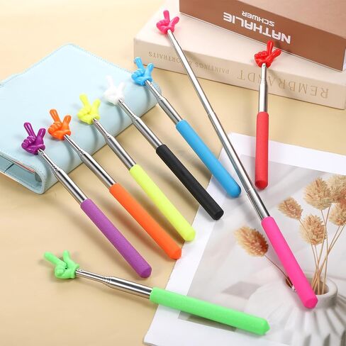 Giantree 32 Pack Finger Pointer Stick for Classroom, 8 Colors Extendable Pointer Finger Stick, Classroom Essentials for Teachers Teaching Presentations Highlight Key Information in Saudi Arabia