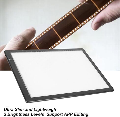 Slide Viewer Light Box for Slide Negative Film Scanning, 3 Brightness Backlight, APP Editing, Ultra Thin Soft Light Box Scanner LED Slide Scanner with USB Powered in Saudi Arabia