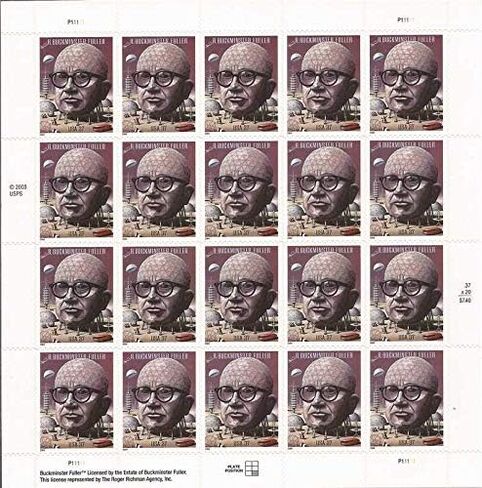 Buckminster Fuller ورقة كاملة من 20 × 37 سنت طوابع سكوت 3870 in Saudi Arabia