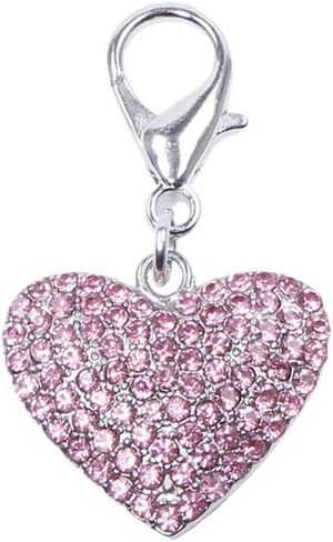 Dog and cat shiny heart shape full rhinestone charm pendant in Kuwait