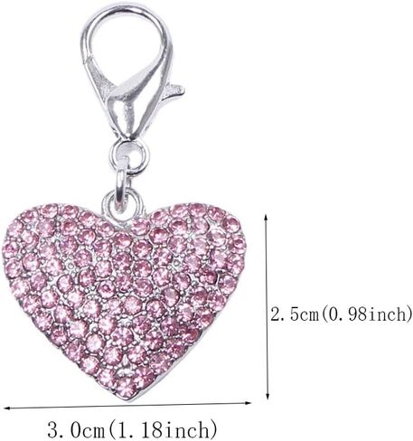 Dog and cat shiny heart shape full rhinestone charm pendant in Kuwait