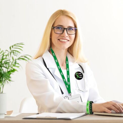 Whaline 84Pcs Mental Health Awareness Gifts Set Includes Green Ribbon Pins Silicone Bracelets Button Badges Tattoo Stickers Lanyards for Fundraising Party Supplies in Saudi Arabia