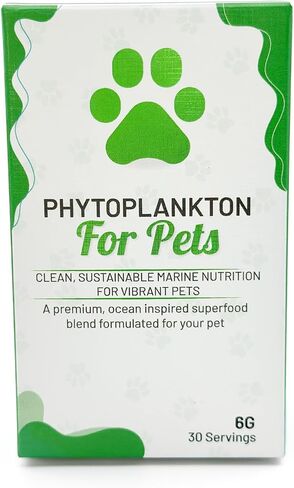 Phytoplankton for Pets Powder | Global Phytoplankton | Microalgae, Omega-3 EPA & DHA, Antioxidants, Beta Carotene, Zeaxanthin | Skin & Coat, Joint, Digestive & Immune Support | 6 g / 30 Servings in Saudi Arabia