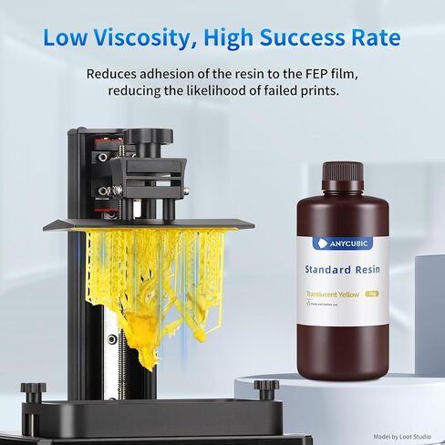 ANYCUBIC High Clear 3D Printer Resin, Resist Yellowing and Highly Transparent, Tough and Resilient, Low Odor 3D Printing Resin, Widely Compatible for All LCD/DLP Resin 3D Printers (High Clear, 1kg) in Kuwait