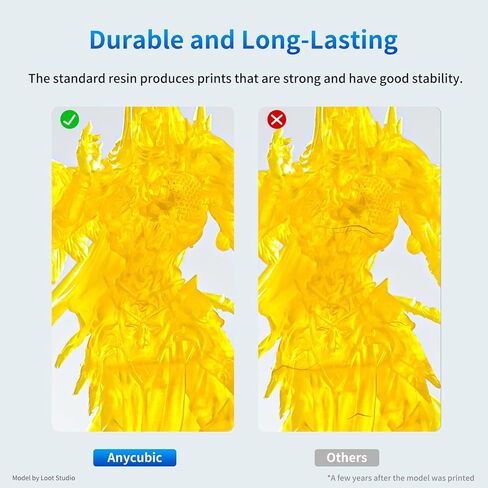 ANYCUBIC High Clear 3D Printer Resin, Resist Yellowing and Highly Transparent, Tough and Resilient, Low Odor 3D Printing Resin, Widely Compatible for All LCD/DLP Resin 3D Printers (High Clear, 1kg) in Kuwait