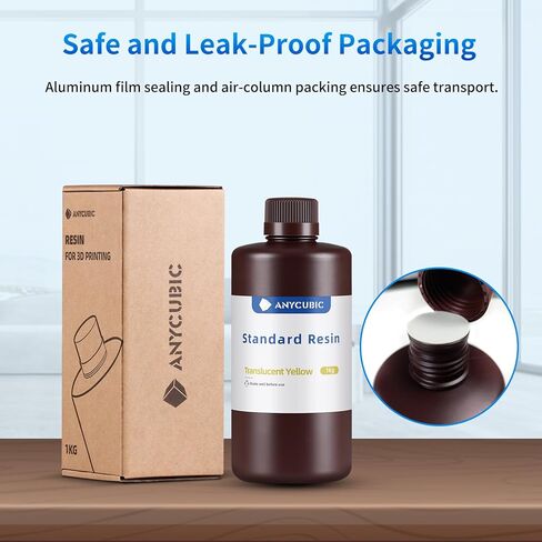 ANYCUBIC High Clear 3D Printer Resin, Resist Yellowing and Highly Transparent, Tough and Resilient, Low Odor 3D Printing Resin, Widely Compatible for All LCD/DLP Resin 3D Printers (High Clear, 1kg) in Kuwait
