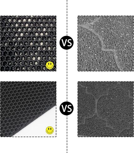 Cat Litter Box Mat Double Layer Trapping Mat Easy-Clean Waterproof Urine Proof(Gray 30x22in) in Saudi Arabia