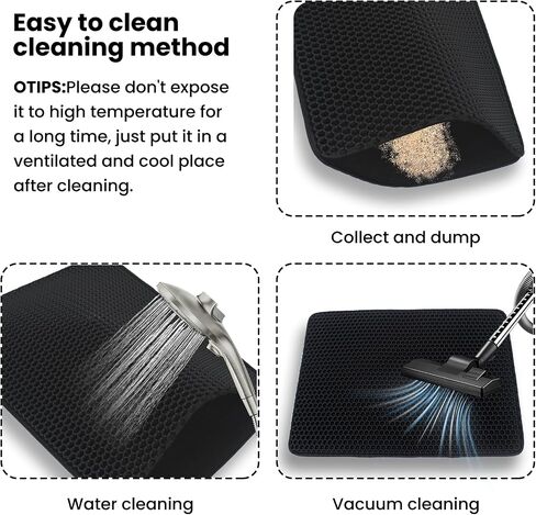 Cat Litter Box Mat Double Layer Trapping Mat Easy-Clean Waterproof Urine Proof(Gray 30x22in) in Saudi Arabia