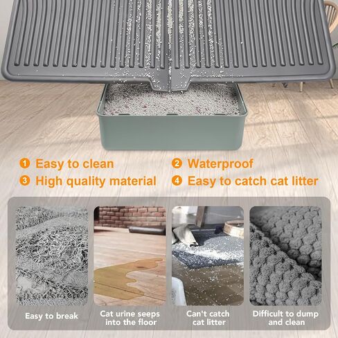 UPSKY Large Cat Litter Mat 31" x 24 Waterproof and Washable, Soft on Paws in Saudi Arabia