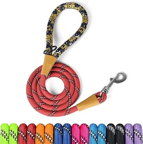 lynxking Dog Leash Slip Lead Snap Hook Rope Leash Strong Heavy Duty Braided Dog Training Leash No Pull Training Lead Leashes for Medium Large and Small Dogs (red, Small 3/8" x6') in Kuwait