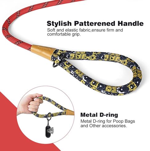 lynxking Dog Leash Slip Lead Snap Hook Rope Leash Strong Heavy Duty Braided Dog Training Leash No Pull Training Lead Leashes for Medium Large and Small Dogs (red, Small 3/8" x6') in Kuwait