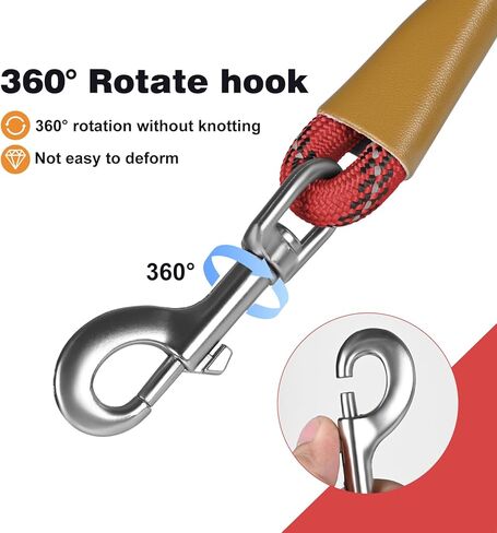 lynxking Dog Leash Slip Lead Snap Hook Rope Leash Strong Heavy Duty Braided Dog Training Leash No Pull Training Lead Leashes for Medium Large and Small Dogs (red, Small 3/8" x6') in Kuwait