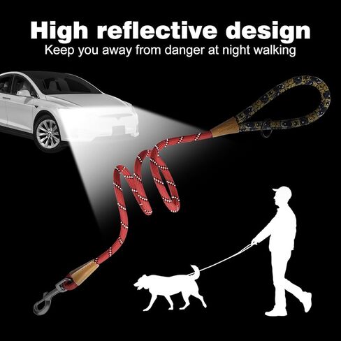 lynxking Dog Leash Slip Lead Snap Hook Rope Leash Strong Heavy Duty Braided Dog Training Leash No Pull Training Lead Leashes for Medium Large and Small Dogs (red, Small 3/8" x6') in Kuwait