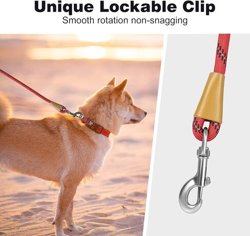 lynxking Dog Leash Slip Lead Snap Hook Rope Leash Strong Heavy Duty Braided Dog Training Leash No Pull Training Lead Leashes for Medium Large and Small Dogs (red, Small 3/8" x6') in Kuwait