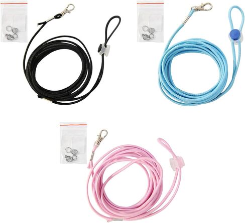 Escape Proof Parrot Bird Leash with Cord Elastic Bird Leash with Metal Ankle Rings Pet Bird Training Rope 3Meter in Saudi Arabia