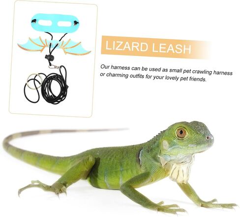 Generic 5Pcs Adjustable Reptile Harness Leash with Wings for Bearded Dragon and Lizard Soft Skin-Friendly Outdoor Walking Strap for Small Pets in Saudi Arabia