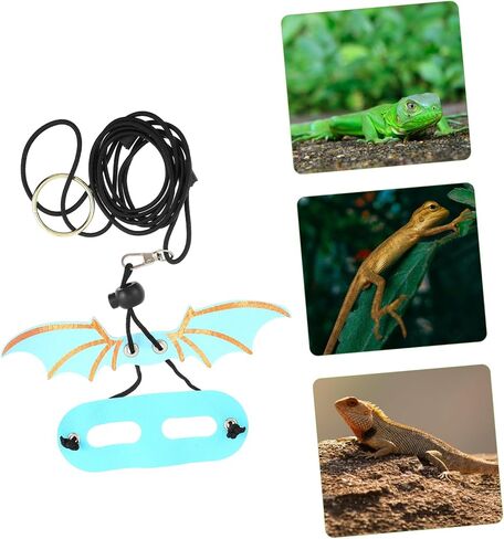 Generic 5Pcs Adjustable Reptile Harness Leash with Wings for Bearded Dragon and Lizard Soft Skin-Friendly Outdoor Walking Strap for Small Pets in Saudi Arabia