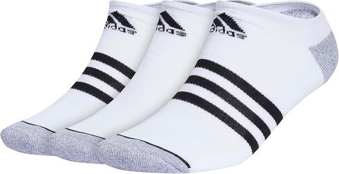 adidas Men's 3-Stripe No Show Socks with Arch Compression for a Secure fit (3-Pair), Black/Onix Grey/White, Large in Saudi Arabia