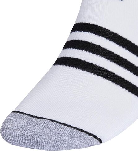 adidas Men's 3-Stripe No Show Socks with Arch Compression for a Secure fit (3-Pair), Black/Onix Grey/White, Large in Saudi Arabia