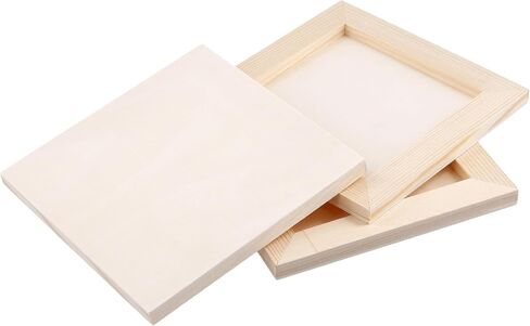 JEUIHAU 40 PCS 5 x 5 Inch Wooden Canvas Panels, 0.8cm Thick Unfinished Wood Panel Boards Bulk, Wood Panels for Painting, Crafts, Pouring Art in Saudi Arabia