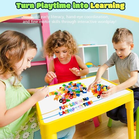 278 PCS LISK LETTERS حبات ، ألعاب التعلم الأبجدية الصغيرة ، 10 حبات ألوان قوس قزح مع 18 Lates ، لعبة ما قبل المدرسة والمنزل التعليمية للأطفال الذين تتراوح أعمارهم بين 3 سنوات ، العودة إلى اللوازم المدرسية in Kuwait