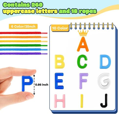 278 PCS LISK LETTERS حبات ، ألعاب التعلم الأبجدية الصغيرة ، 10 حبات ألوان قوس قزح مع 18 Lates ، لعبة ما قبل المدرسة والمنزل التعليمية للأطفال الذين تتراوح أعمارهم بين 3 سنوات ، العودة إلى اللوازم المدرسية in Kuwait