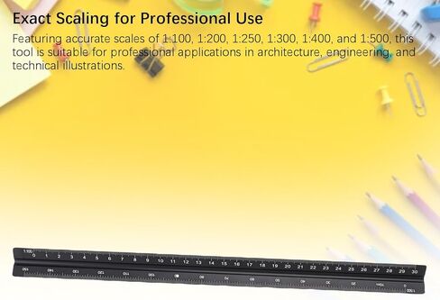 TOPINCN Engineer Scale Ruler, Aluminum Triangular Ruler for Architecture, Engineering, Triangular Engineer Scale Ruler, Architectural Scale Ruler in Kuwait