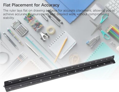 TOPINCN Engineer Scale Ruler, Aluminum Triangular Ruler for Architecture, Engineering, Triangular Engineer Scale Ruler, Architectural Scale Ruler in Kuwait