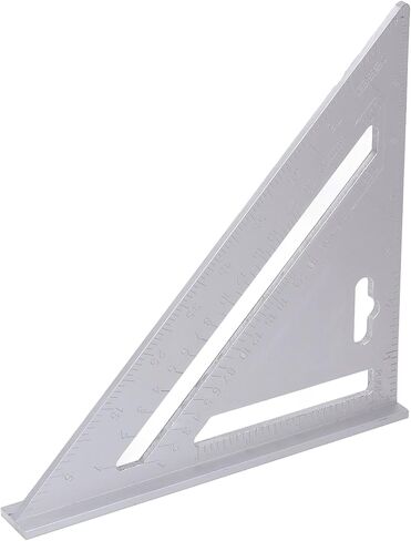 Triangle Ruler Aluminum Alloy Black Matte Finish 7 Inch Woodworking Triangle Square Angle Ruler Saw Guide Framing Square for Woodworking Projects Carpentry DIY (Metric 16CM) in Saudi Arabia