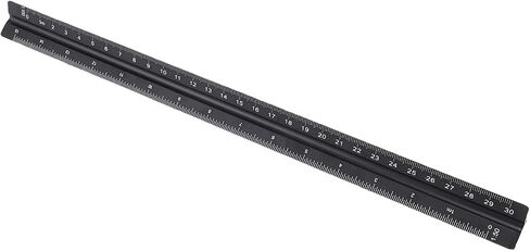 EVGATSAUTO 30cm Aluminium Engineering Scale, 1:20-1:25 Precise Architectural Scale Ruler Set for Architects, Engineers, and Students, Black in Saudi Arabia