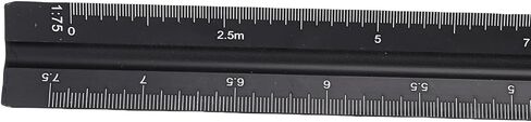 EVGATSAUTO 30cm Aluminium Engineering Scale, 1:20-1:25 Precise Architectural Scale Ruler Set for Architects, Engineers, and Students, Black in Saudi Arabia