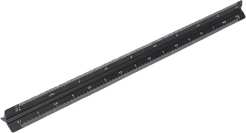 EVGATSAUTO 30cm Aluminium Engineering Scale, 1:20-1:25 Precise Architectural Scale Ruler Set for Architects, Engineers, and Students, Black in Saudi Arabia