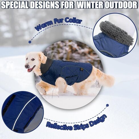 EMUST Winter Dog Coats, Fleece Dog Apparel for Cold Weather, British Style Windproof Warm Pet Jacket for for Winter, Turquoise, XS in Kuwait