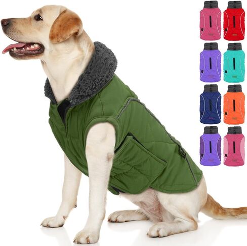 EMUST Winter Dog Coats, Fleece Dog Apparel for Cold Weather, British Style Windproof Warm Pet Jacket for for Winter, Turquoise, XS in Kuwait