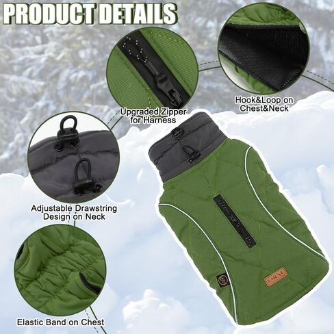 EMUST Winter Dog Coats, Fleece Dog Apparel for Cold Weather, British Style Windproof Warm Pet Jacket for for Winter, Turquoise, XS in Kuwait