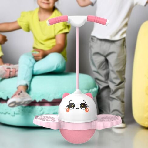 Pogo Jump Ball Jump Board High Jumping Toy Bouncing Ball for Workout Indoor Body Training Assistant Toys Playground, Pink in Saudi Arabia