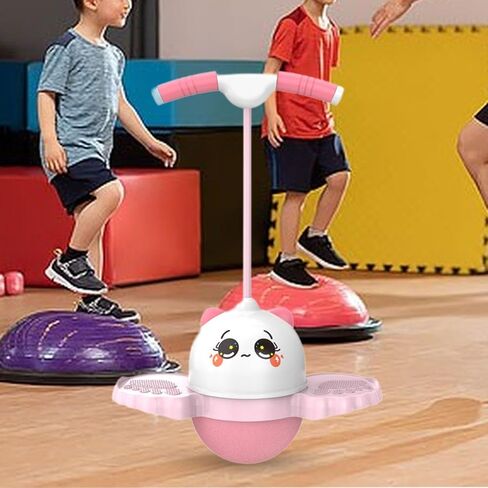Pogo Jump Ball Jump Board High Jumping Toy Bouncing Ball for Workout Indoor Body Training Assistant Toys Playground, Pink in Saudi Arabia
