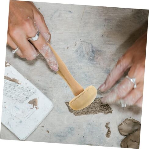 Angoily 10pcs Wooden Ink Roller Art for Printmaking Printing Roller Tool Pottery Ink in Saudi Arabia