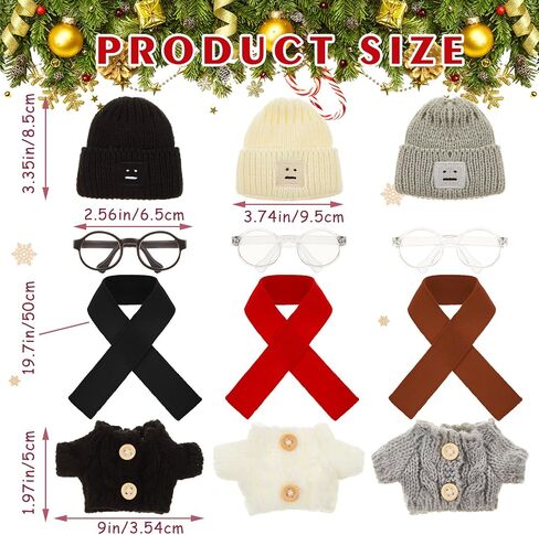3 Sets 17cm Doll Clothes Outfits Dolls Costume Accessories for Halloween Christmas Winter Holiday Party Favors Decoration Gifts in Saudi Arabia