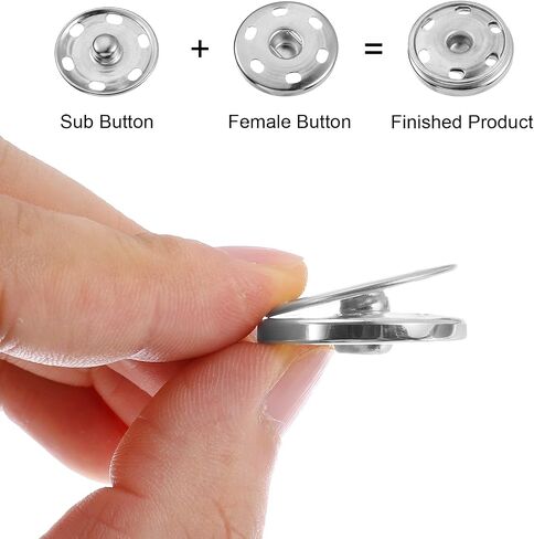 UXCELL 25 مجموعات أزرار SNIP SNAP ، 12.5 مم اضغط على أزرار السحابات Snap Metal للملابس DIY الحرف والفضة in Saudi Arabia
