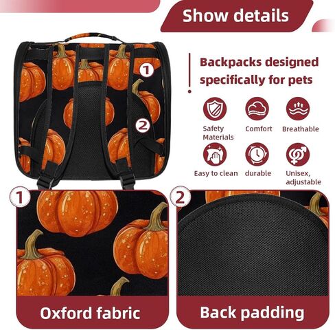 Helloween Pumkins 2_115 Transparent Pet Carrier for Travel Hiking for Kitty Small Dog in Saudi Arabia