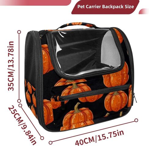 Helloween Pumkins 2_115 Transparent Pet Carrier for Travel Hiking for Kitty Small Dog in Saudi Arabia